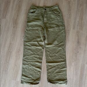 Olive Green Casual Pants